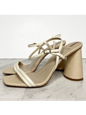 Sam Edelman Kit Natural Leather Heeled Sandal 8 1/2M